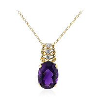 Collar en plata con Amatista de Zambia
