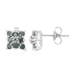 Pendientes en plata con Diamante fantasía