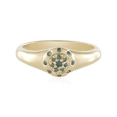 Anillo en plata con Diamante azul I2