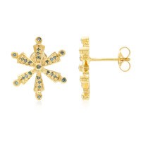 Pendientes en plata con Diamante fantasía