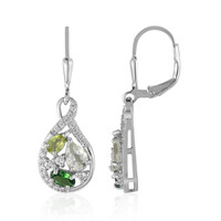 Pendientes en plata con Amatista verde