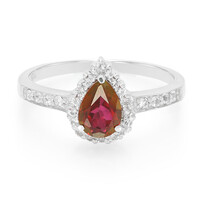 Anillo en plata con Topacio cereza