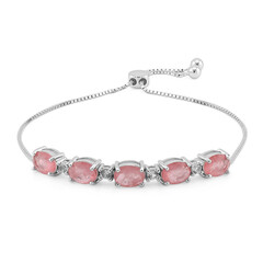 Brazalete en plata con Cuarzo rosa pastel