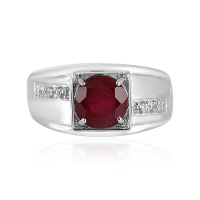 Anillo de hombre en plata con Rubí de Madagascar