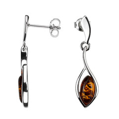 Pendientes en plata con Ámbar báltico