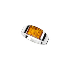 Anillo en plata con Ámbar báltico