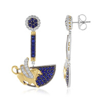Pendientes en plata con Espinela azul cobalto (Gems en Vogue)