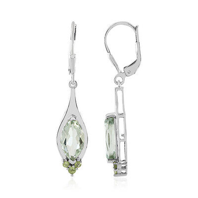 Pendientes en plata con Amatista verde (KM by Juwelo)