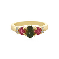 Anillo en plata con Turmalina verde