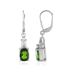 Pendientes en plata con Diópsido de Rusia