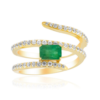 Anillo en plata con Esmeralda de Zambia
