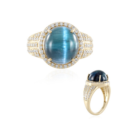 Anillo en oro con Indicolita Ojo de Gato (AMAYANI)