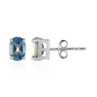 Pendientes en plata con Topacio mísitico azul paloma