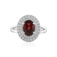 Anillo en plata con Granate de Mozambique