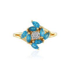 Anillo en plata con Apatita azul neón