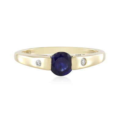 Anillo en oro con Zafiro azul de Madagascar