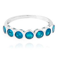 Anillo en plata con Ópalo azul Caribe
