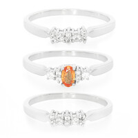 Anillo en plata con Zafiro Padparadscha