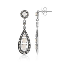 Pendientes en plata con Ópalo blanco