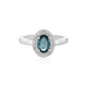 Anillo en plata con Cianita petróleo
