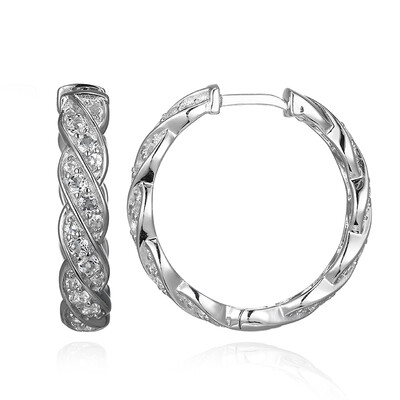 Pendientes en plata con Topacio blanco