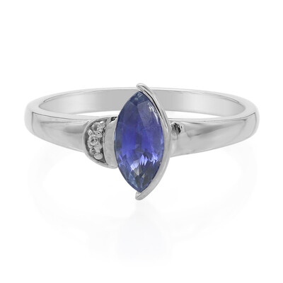 Anillo en plata con Zafiro azul birmano