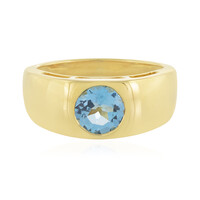 Anillo en plata con Topacio azul suizo