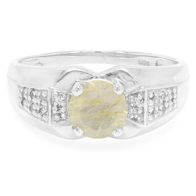 Anillo de hombre en plata con Cuarzo rutilado