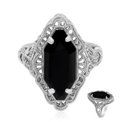 Anillo en plata con Espinela negra