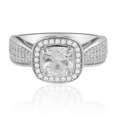 Anillo en plata con Topacio blanco