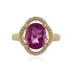 Anillo en plata con Fluorita rosa de México