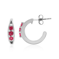 Pendientes en plata con Espinela rosa
