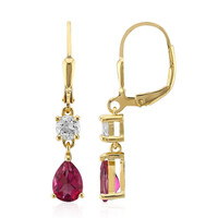 Pendientes en plata con Topacio rosa