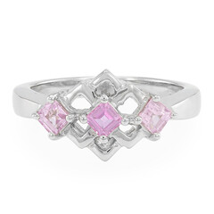 Anillo en plata con Zafiro de Ceilán rosa