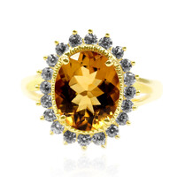 Anillo en plata con Escapolita cognac