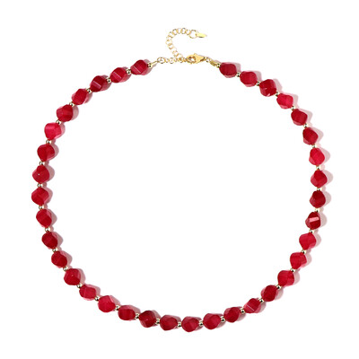 Collar en plata con Cuarzo fucsia