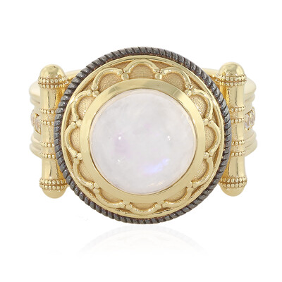 Anillo en plata con Piedra de Luna arcoíris (Memories by Vincent)