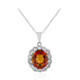 Collar en plata con Cuarzo místico naranja