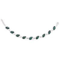 Brazalete en plata con Malaquita