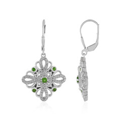 Pendientes en plata con Diópsido de Rusia