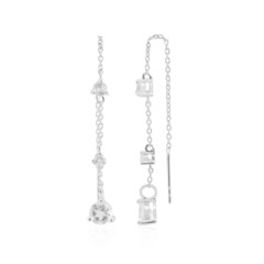 Pendientes en plata con Topacio blanco