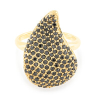 Anillo en plata con Espinela negra