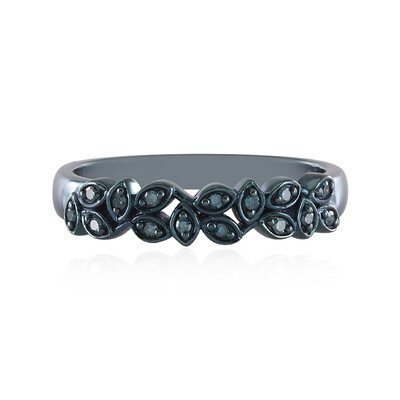 Anillo en plata con Diamante azul I2