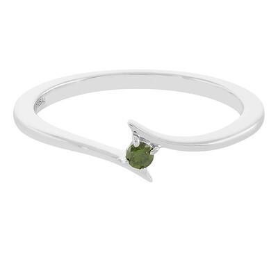 Anillo en plata con Diamante I3 verde