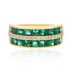 Anillo en oro con Esmeralda de Zambia AAA (CIRARI)
