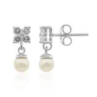 Pendientes en plata con Perla Freshwater