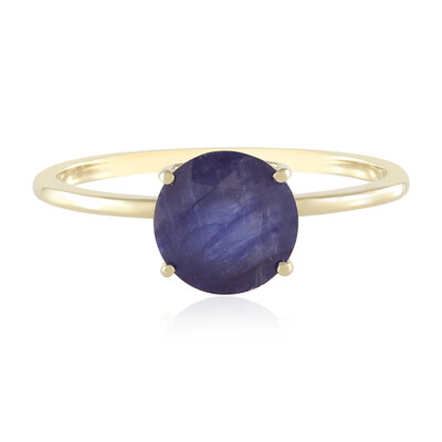 Anillo en oro con Zafiro azul de Madagascar