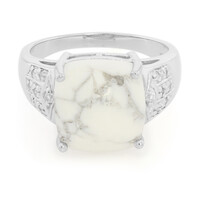 Anillo en plata con Howlita