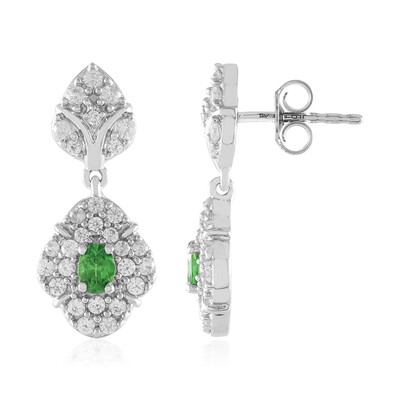 Pendientes en plata con Tsavorita de Tanzania