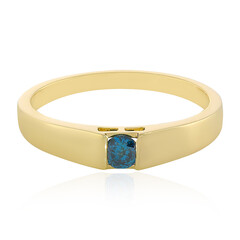 Anillo en oro con Diamante azul I2